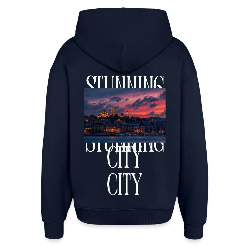 Stunning City - Oversized Unisex Hoodie - Navy