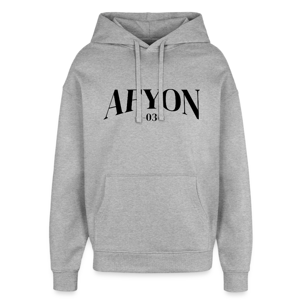 Afyon 03 - Oversized Unisex Hoodie - Grau meliert