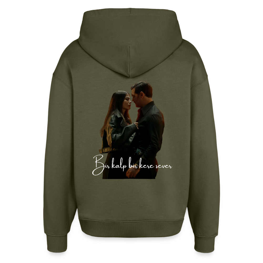 Bir Kalp - Oversized Unisex Hoodie - Khaki