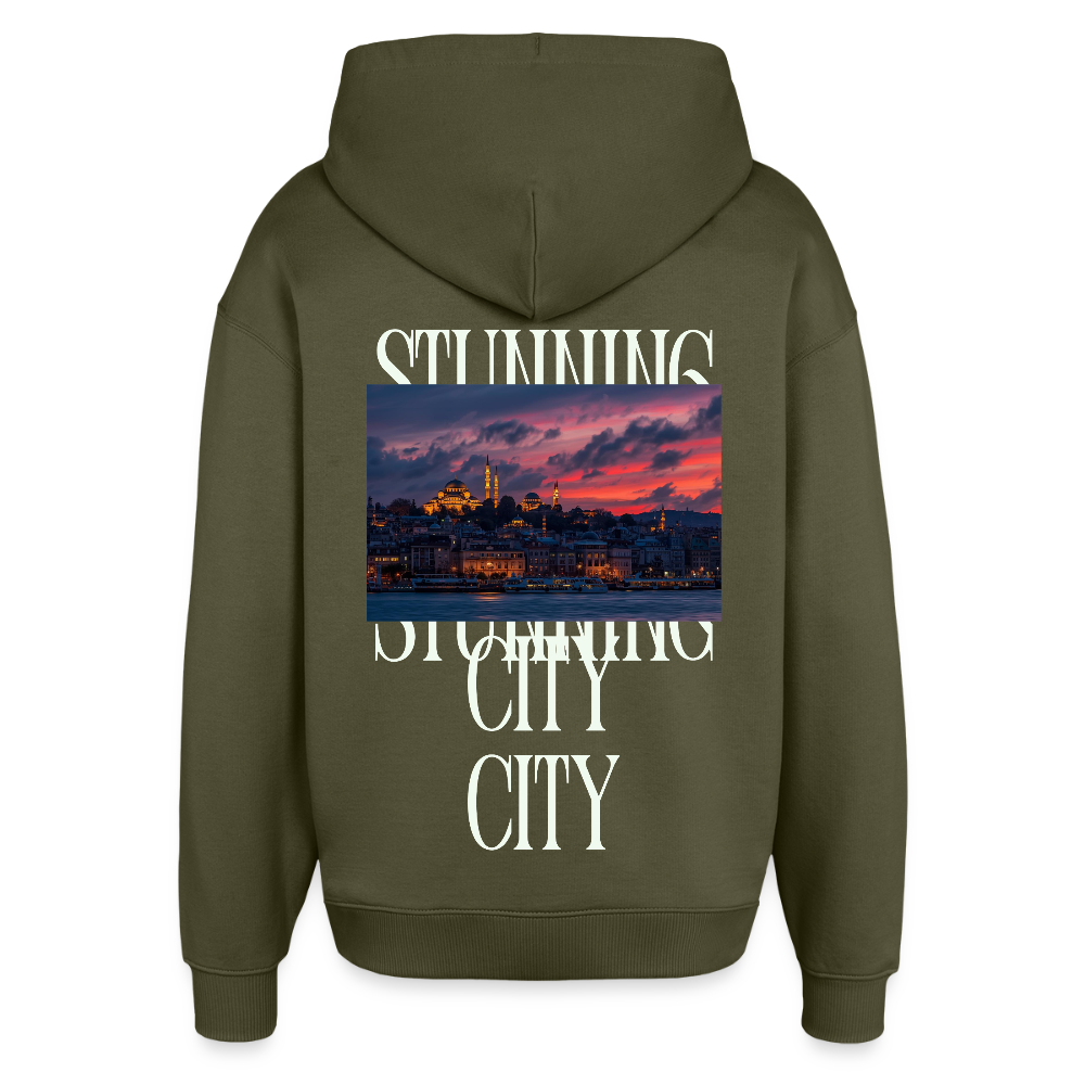 Stunning City - Oversized Unisex Hoodie - Khaki