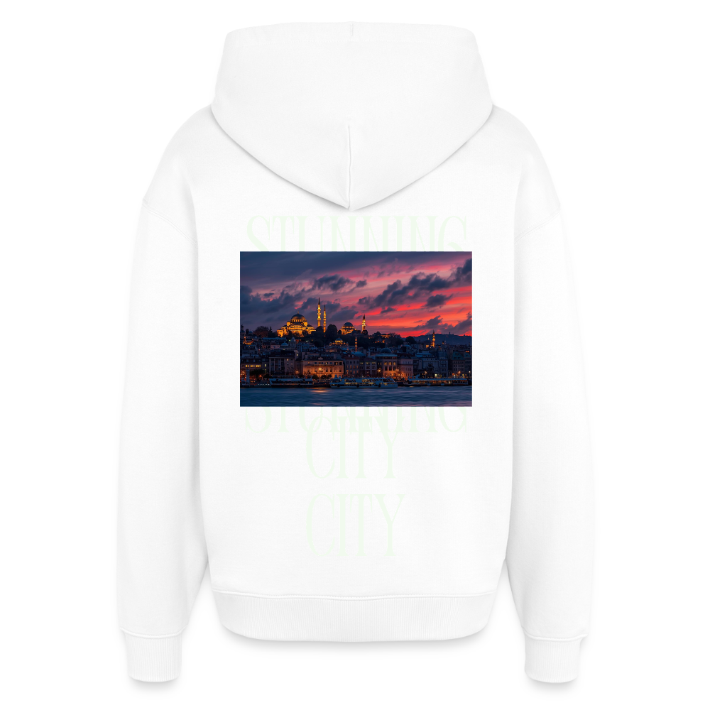 Stunning City - Oversized Unisex Hoodie - Weiß