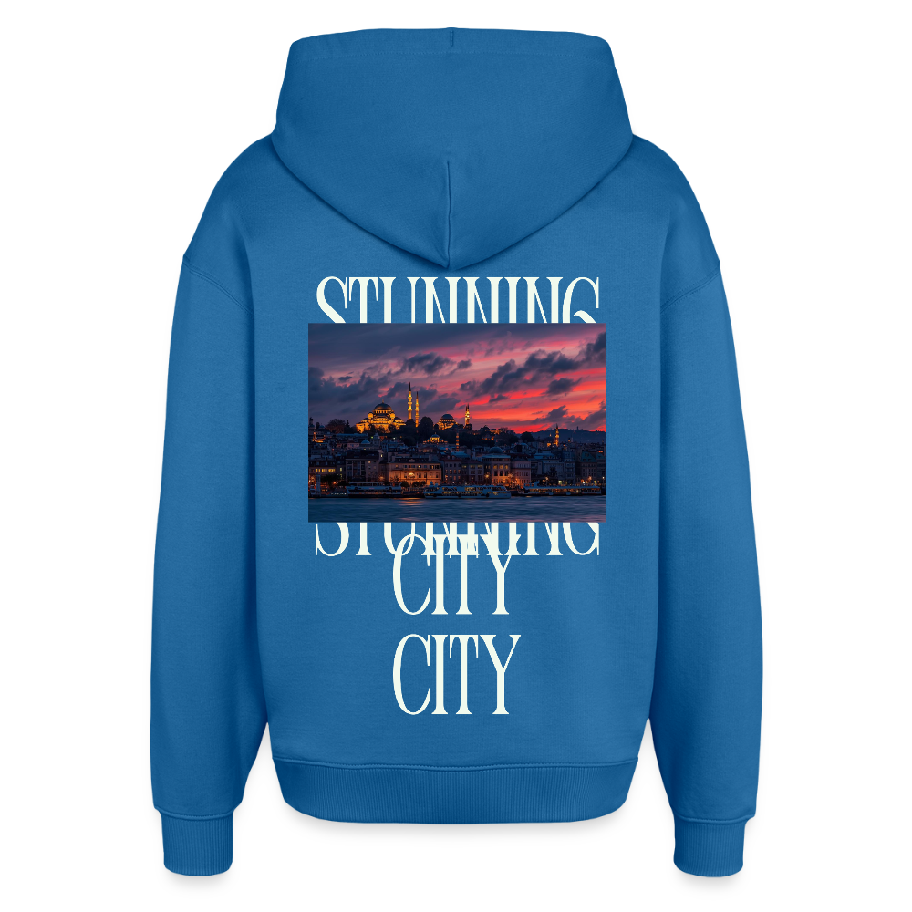 Stunning City - Oversized Unisex Hoodie - Achtsames Blau