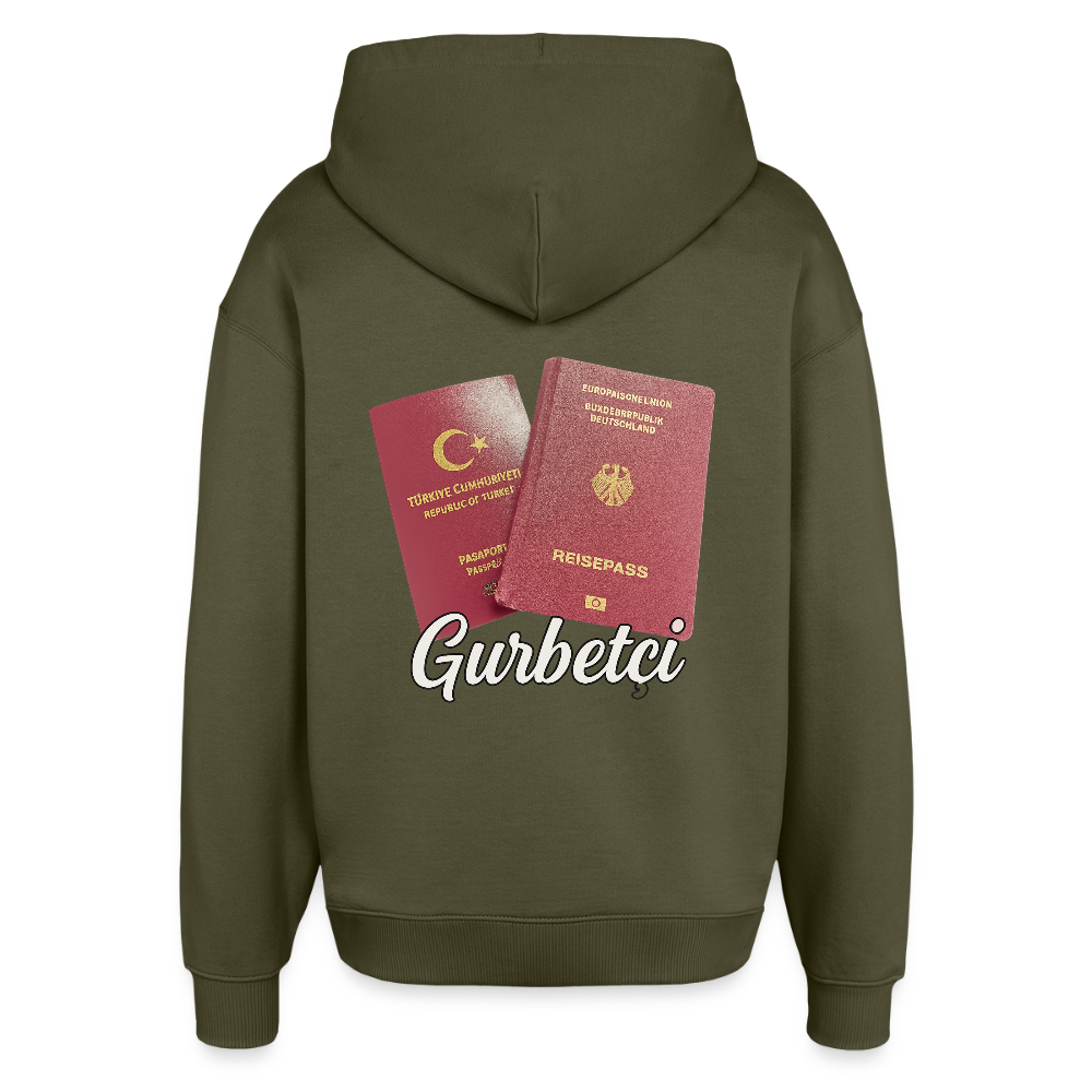 Gurbetci - Oversized Unisex Hoodie - Khaki