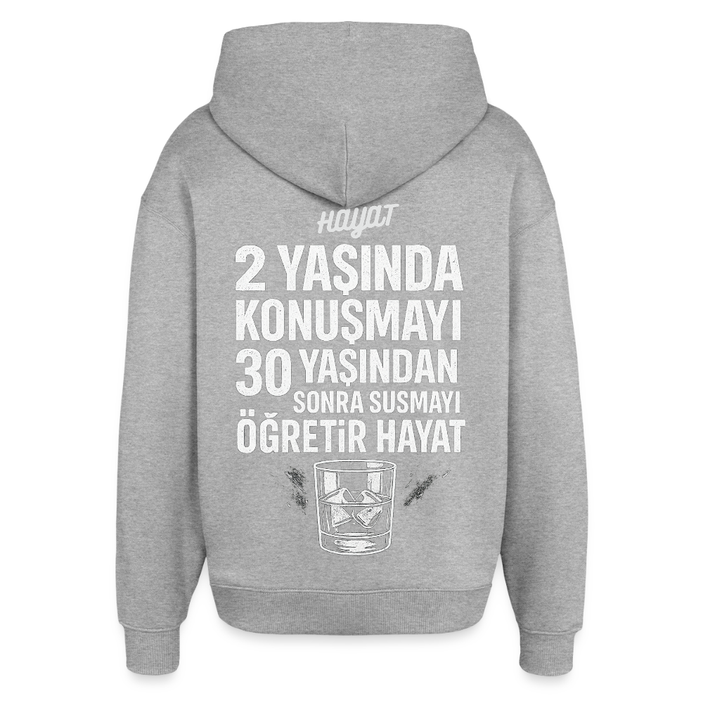 Hayat - Oversized Unisex Hoodie - Grau meliert