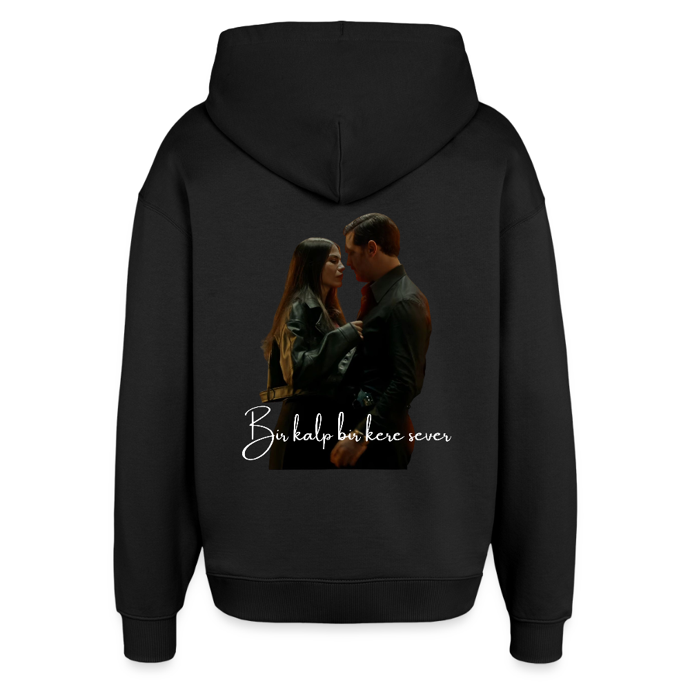 Bir Kalp - Oversized Unisex Hoodie - Schwarz