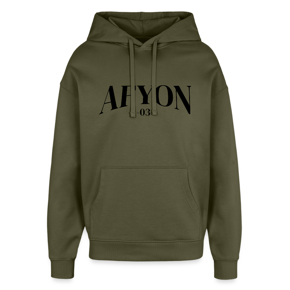 Afyon 03 - Oversized Unisex Hoodie - Khaki