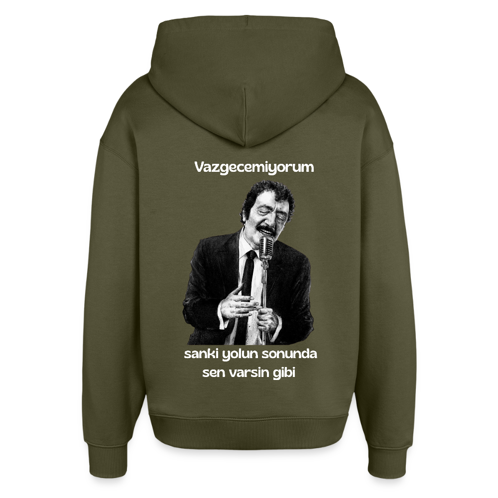 Vazgecemiyorum - Oversized Unisex Hoodie - Khaki