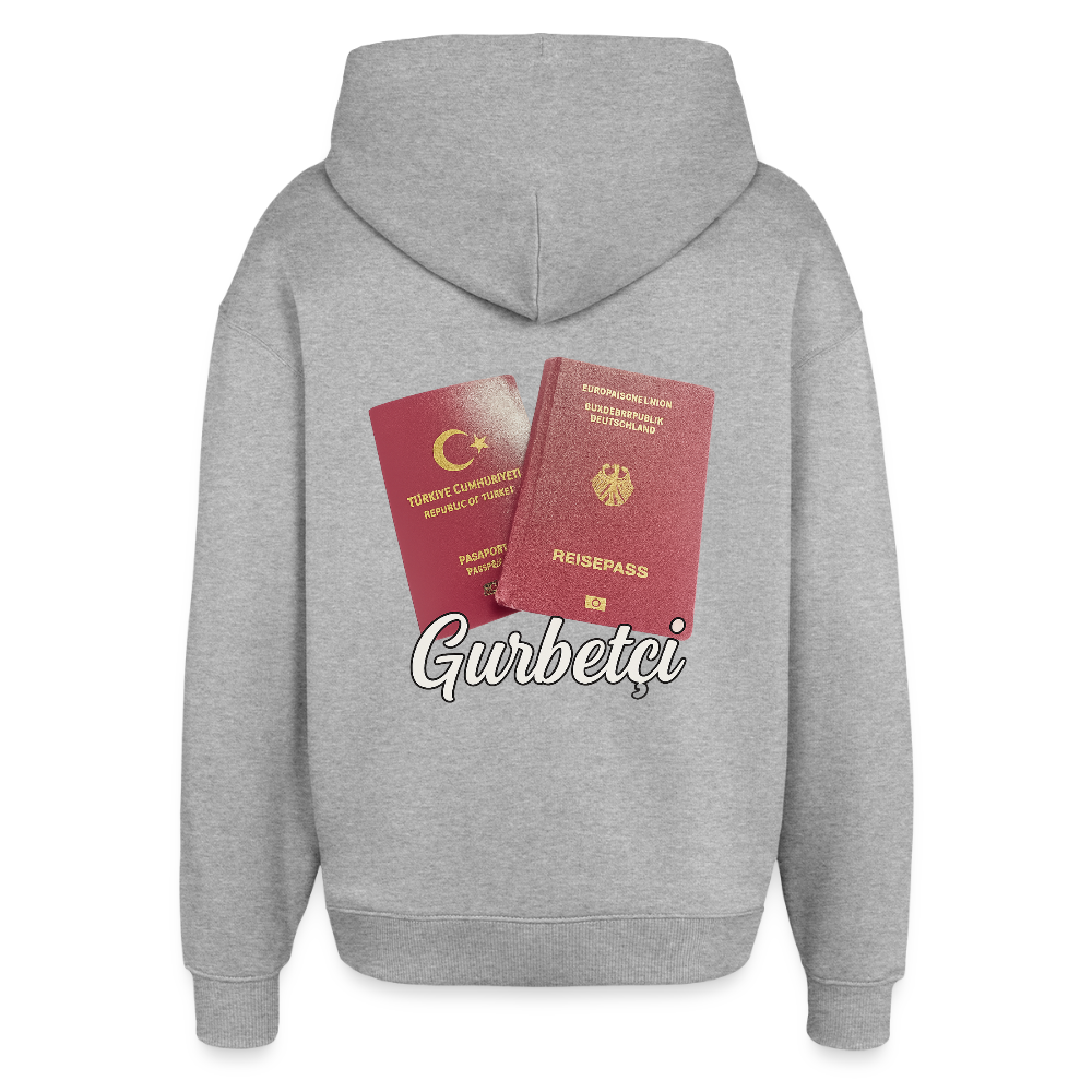 Gurbetci - Oversized Unisex Hoodie - Grau meliert