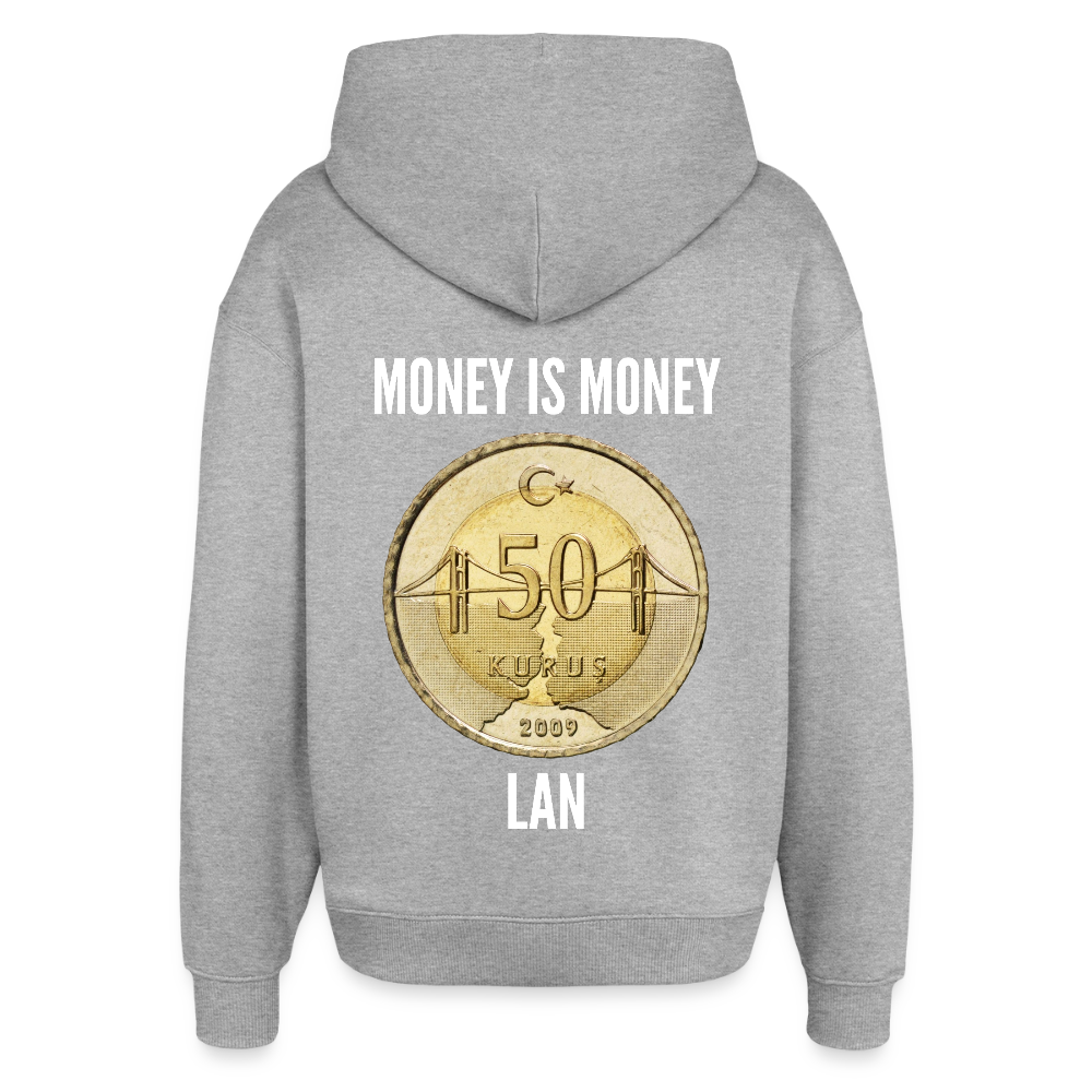 Money is Money - Oversized Unisex Hoodie - Grau meliert